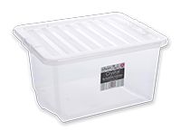 Crystal - Scatola Trasparente Rettangolare di Plastica - 35 L