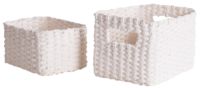 Lisou - Set 2 cesti in carta intrecciata  - Bianco