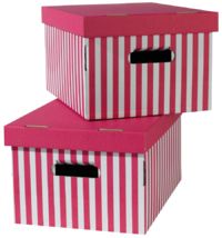 Shirt - Set di 2 scatole cartone con coperchio fucsia
