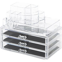 Portatrucchi Blocco 3 cassetti e organizer superiore trasparente