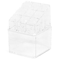 Vaschetta quadrata Portatrucchi con mini organizer inclinato trasparente