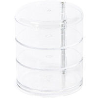 Organizer porta bijoux tondo 3 ripiani scorrevoli e coperchio trasparente