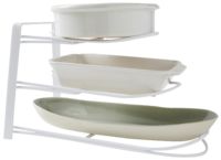 Supporto per piatti in filo metallico bianco