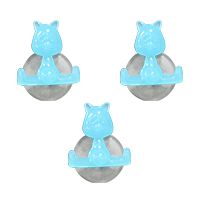 set 3 Funny hooks gatto turchese
