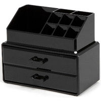 Portatrucchi con Blocco 2 cassetti e organizer superiore - Nero