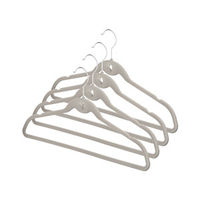 Set 4 grucce appendiabiti con barra in "velluto" beige