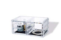 Scatola per trucchi trasparente con 2 cassetti