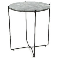 AGNETA - Tavolino tondo in marmo nero
