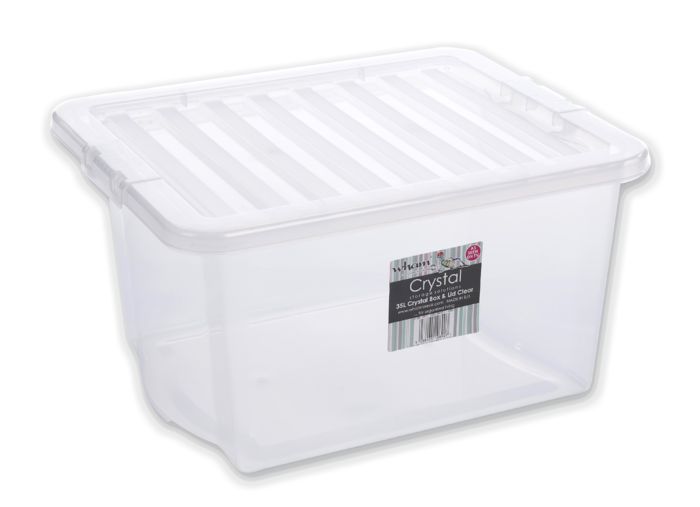 Crystal - Scatola Trasparente Rettangolare di Plastica - 35 L 1 Compactor