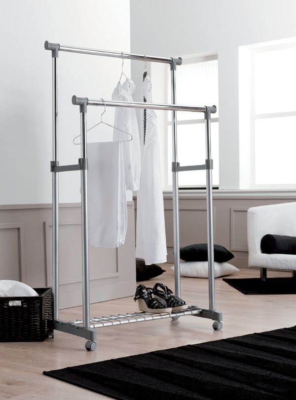 Alex - Stender Appendiabiti Doppio Con Ripiano Porta Scarpe 5 Compactor