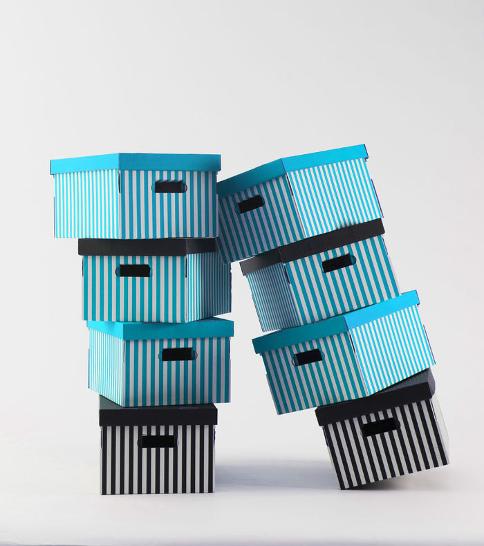 Shirt - Set di 2 scatole di cartone con coperchio color turchese 3 Compactor