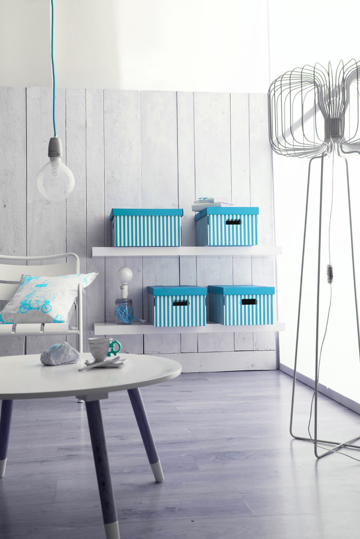 Shirt - Set di 2 scatole di cartone con coperchio color turchese 2 Compactor