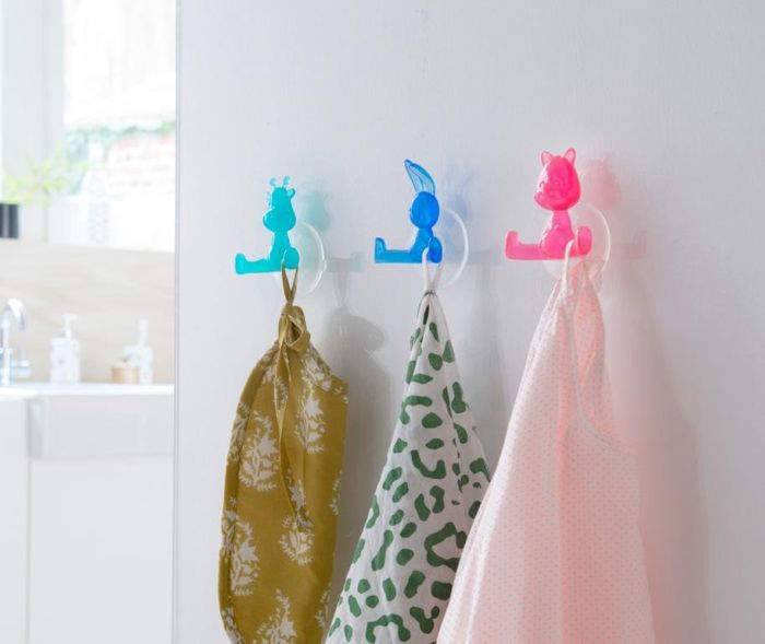 Set 3 Funny hooks giraffa rosa 3 Compactor