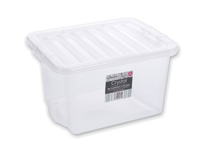 Crystal - Scatola Trasparente Rettangolare di Plastica - 24 L  1 Compactor