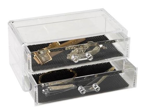 Organizer porta gioielli 2 cassetti trasparente 1 Compactor