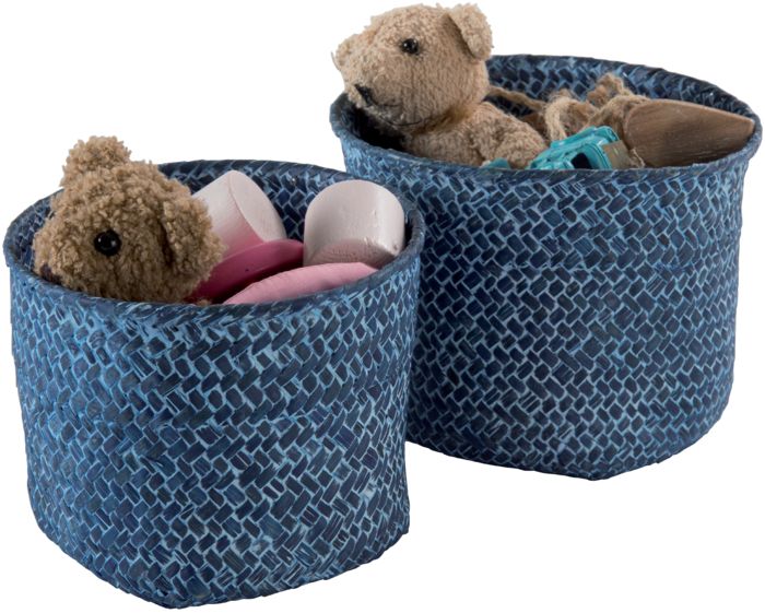 Mika - Set 2 Cestini Tondi Jeans 2 Compactor