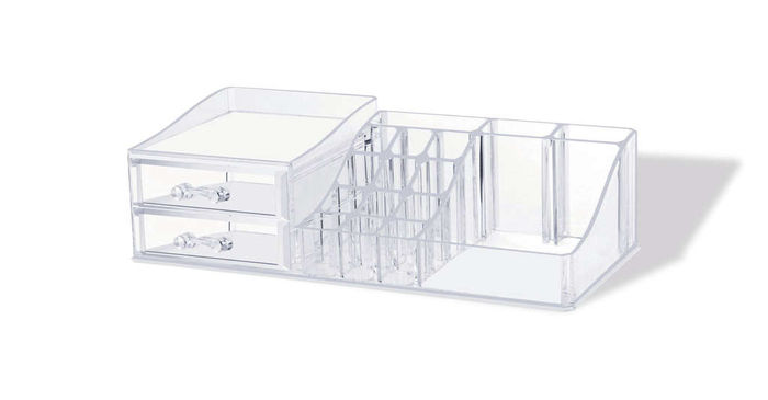 Portatrucchi Organizzatore trasparente per il trucco multi-storage 2 Compactor