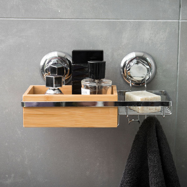 Spa - Portasapone e mensola in bambù a ventosa 6 Compactor