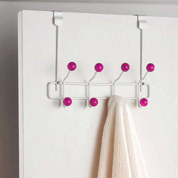 Quadra - Gancio da porta rosa