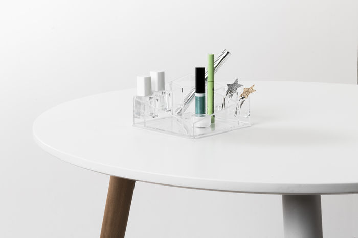 Portatrucchi Organizer quadrato per trucchi trasparente 3 Compactor