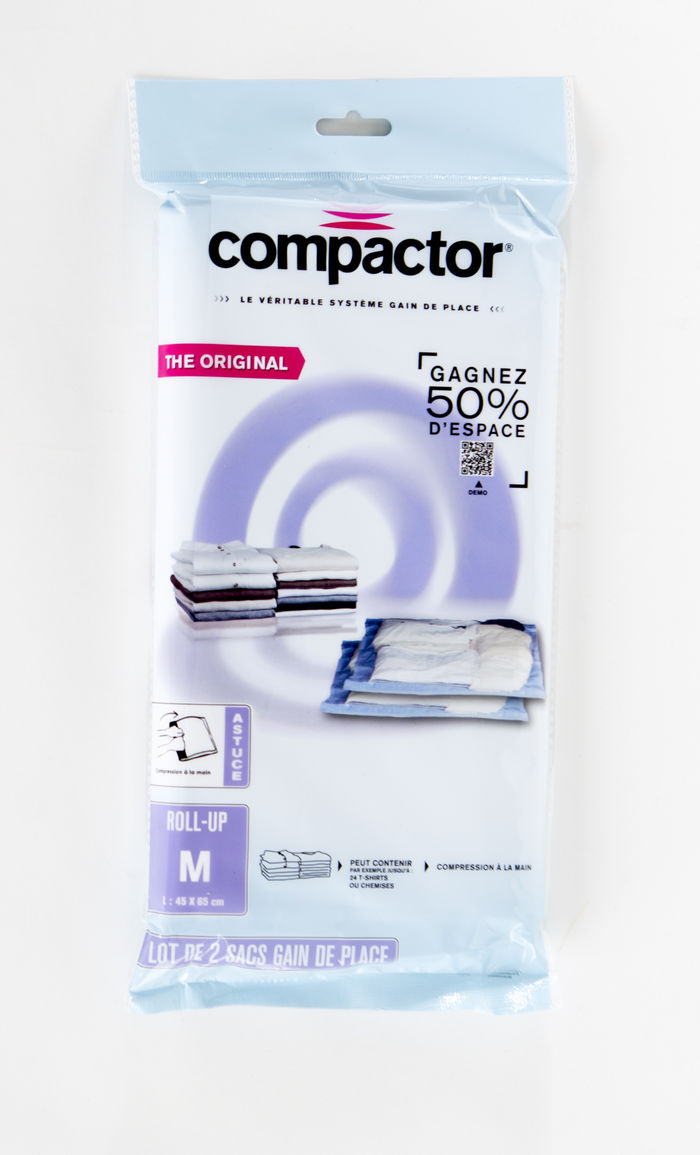 Set di 4 sacchetti da viaggio salvaspazio sottovuoto Roll-Up M 6 Compactor