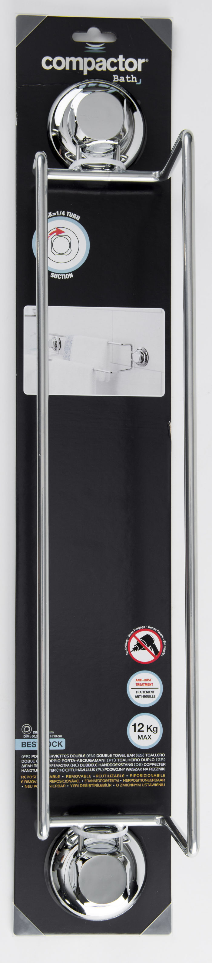 Doppia barra per asciugamani da Muro / da Parete 4 Compactor