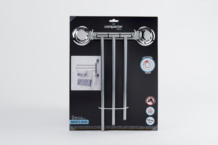 Porta asciugamani 3 bracci da Muro / da Parete 4 Compactor