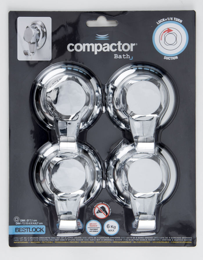 Set 4 ganci grandi da Muro / da Parete 4 Compactor