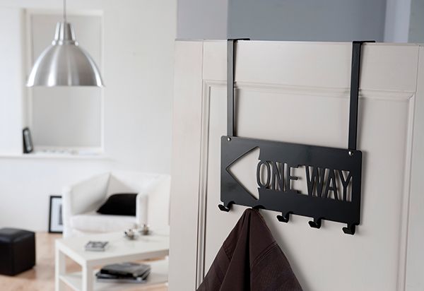 One Way - Gancio da porta nero 1 Compactor