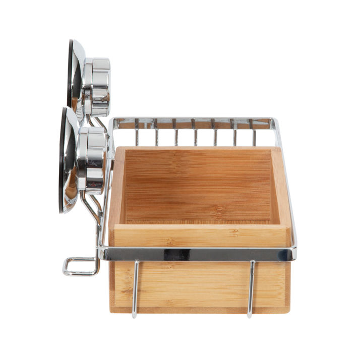 Spa - Portasapone e mensola in bambù a ventosa 3 Compactor