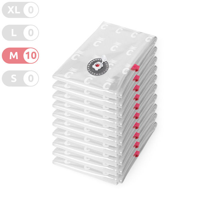 Sacchi Salvaspazio Sottovuoto - Set Da 10 Sacchi Aspispace M 1 Compactor