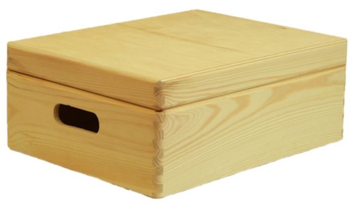 Scatola con coperchio in pino naturale M 1 Compactor