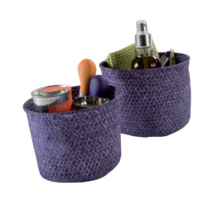 Mika - Set 2 Cestini Tondi Viola 1 Compactor