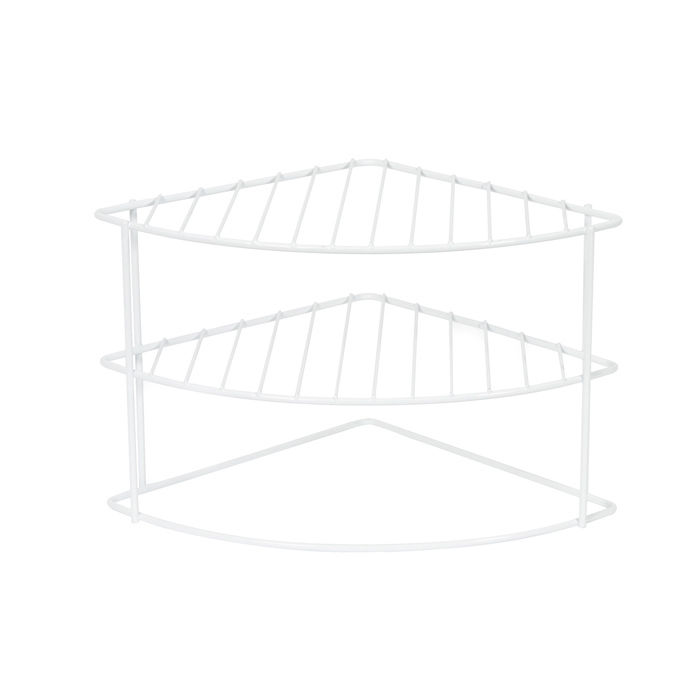 Mensola Con Angoli Arrotondati In Filo Metallico Bianco 2 Compactor