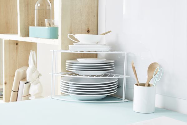 Mensola Con Angoli Arrotondati In Filo Metallico Bianco 4 Compactor