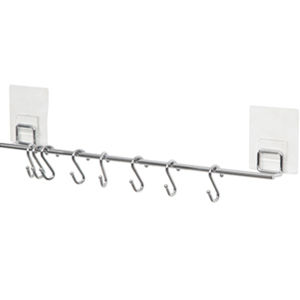 Barra con 8 ganci adesiva da muro 1 Compactor