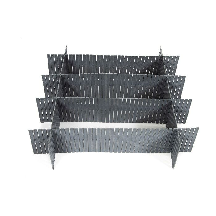Set 6 pezzi separatore modulare per cassetti - Grigio 6 Compactor