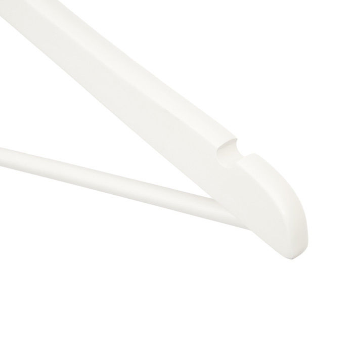 Gruccia in legno bianco con barra 4 Compactor