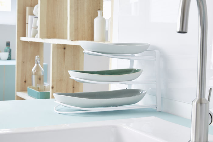 Supporto per piatti in filo metallico bianco  3 Compactor