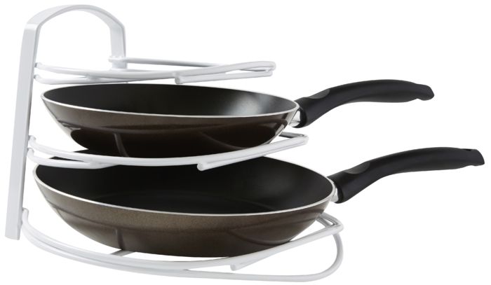 Supporto per padelle in filo metallico bianco 2 Compactor