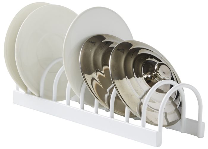 Supporto per piccoli coperchi e piattini in filo metallico bianco 2 Compactor