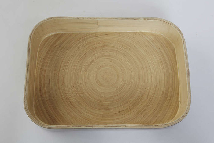 Vassoio di bambù "laccato" di Danang "taupe" 2 Compactor