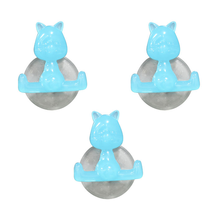 set 3 Funny hooks gatto turchese 1 Compactor