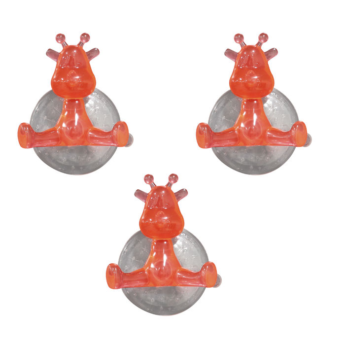 Set 3 Funny hooks giraffa rosa 1 Compactor