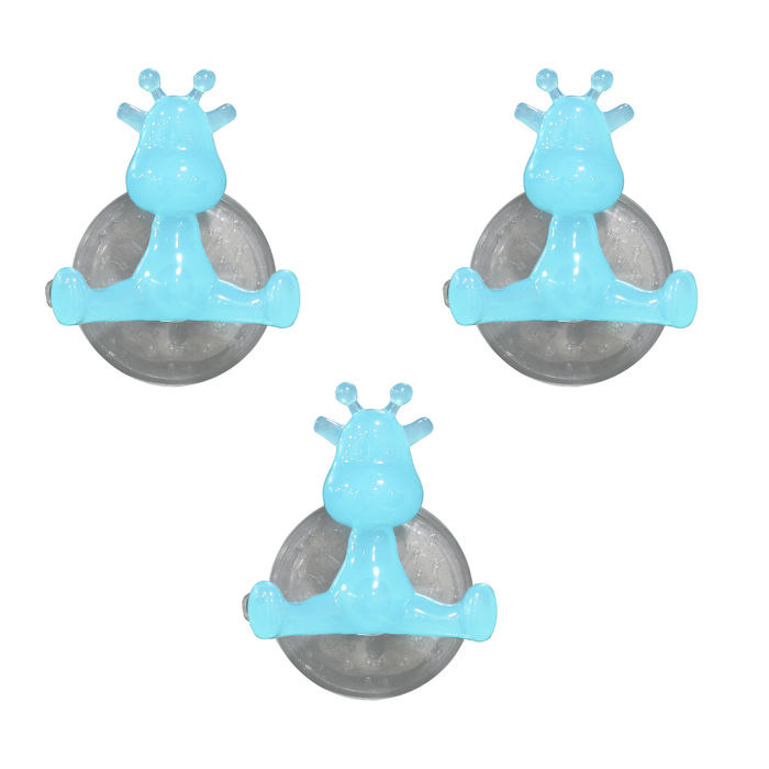 Set 3 Funny hooks giraffa turchese 1 Compactor