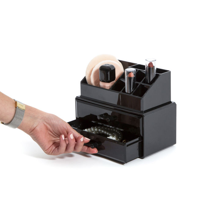 Portatrucchi con Blocco 2 cassetti e organizer superiore - Nero 5 Compactor