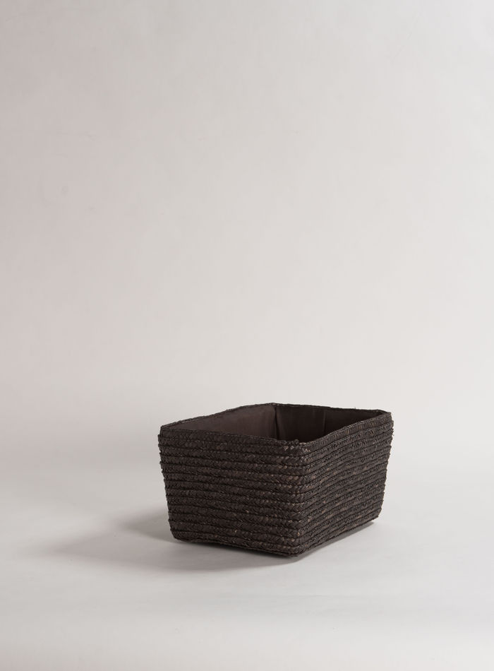 Hawaii - Cestino in paglia intrecciata con cartone interno e fodera in tessuto - Marrone 2 Compactor