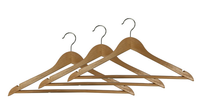 Set 3 pezzi grucce legno 1 Compactor