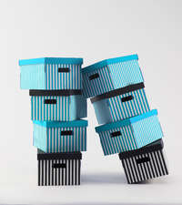 Shirt - Set di 2 scatole di cartone con coperchio color turchese