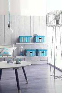 Shirt - Set di 2 scatole di cartone con coperchio color turchese